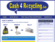 Tablet Screenshot of cash4recycling.ie